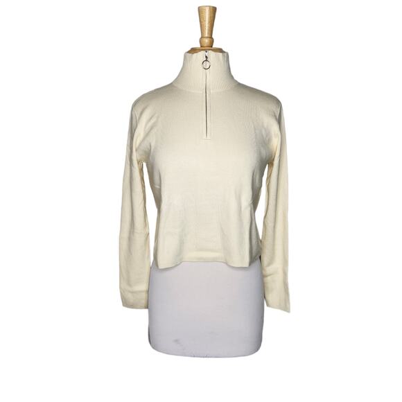 Cali Be Cropped Long Sleeve 1/4 Sweater Size Large - Picture 3 of 9